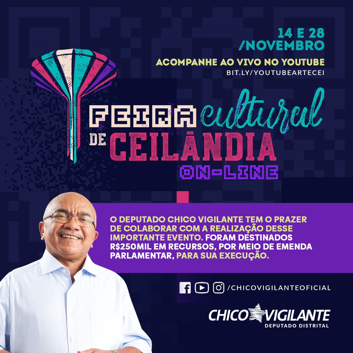 Hoje, 28 de novembro, a Feira Cultural de Ceilândia finaliza sua 6ª edição em formato on-line
